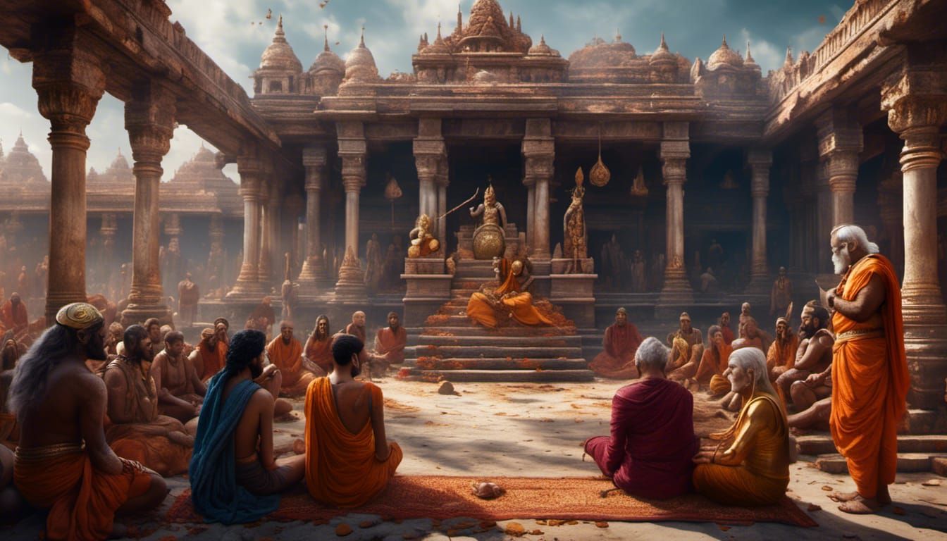 Ancient India Debate: Yajnavalkya and Gargi Discuss Brahman