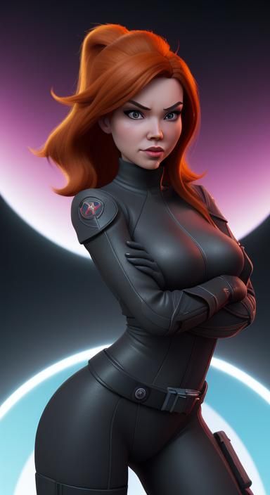 Kim Possible Reimagined as 3D Digital Art