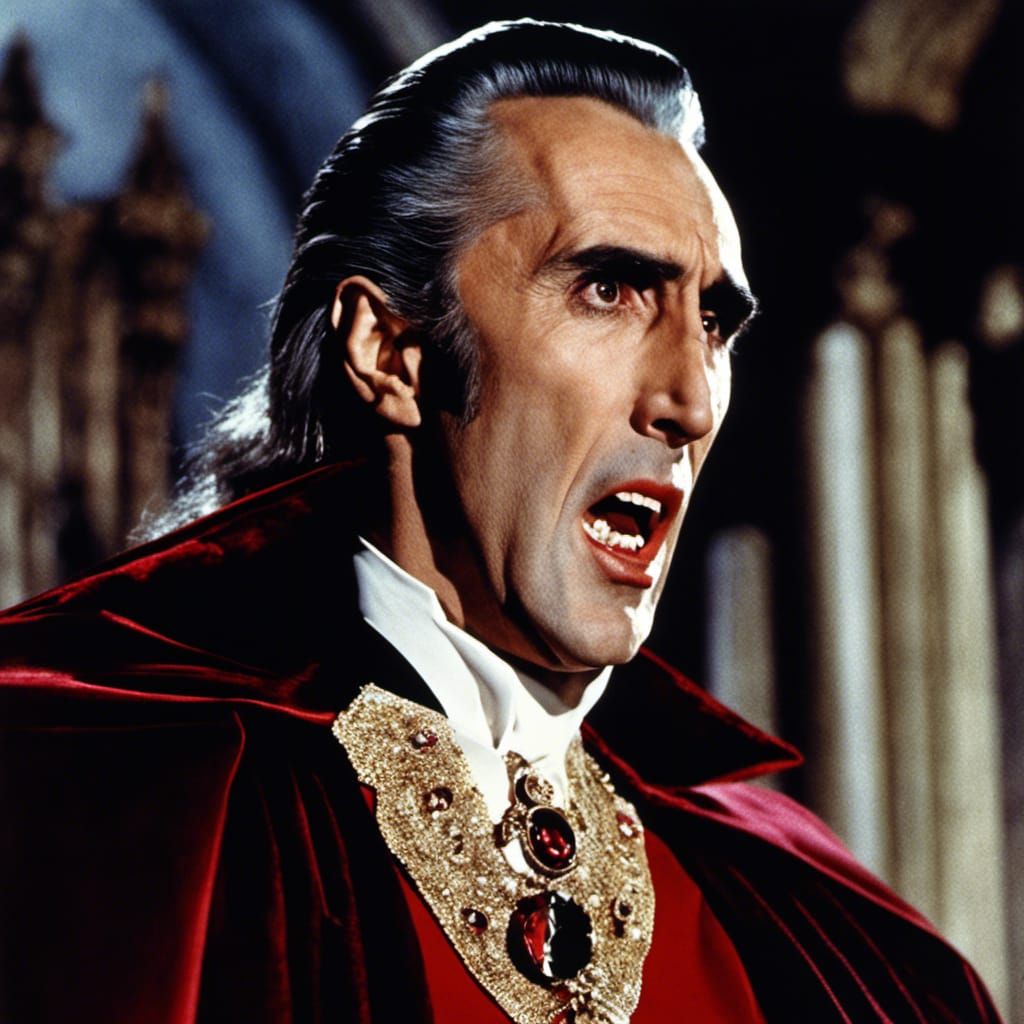 Christopher Lee as Dracula in Hammer Horror Style
