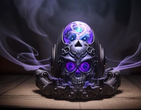 Sinister 3D Skull with Galaxy Eyes in Steampunk Studio