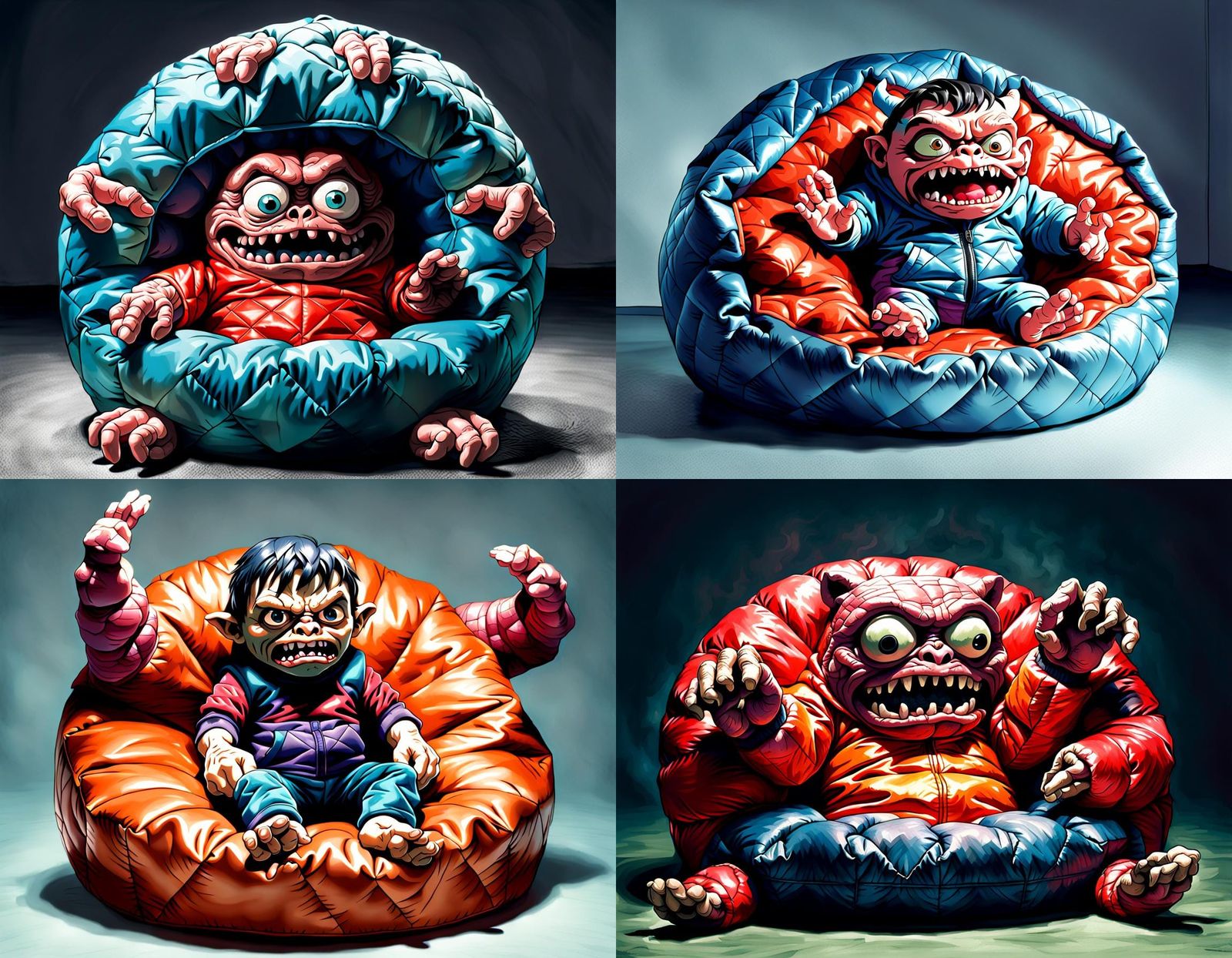 Quilted Homunculus Beanbag: A Grotesque Greeting