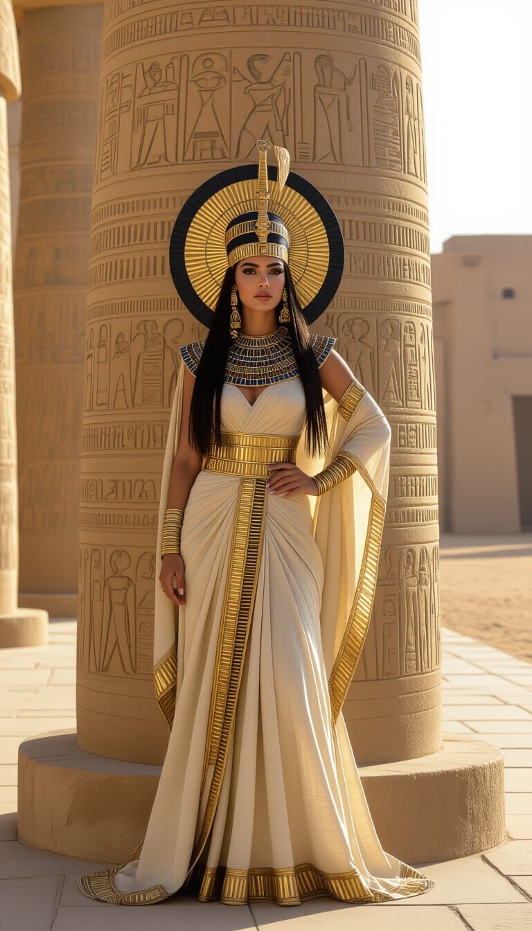 Mesmerizing Woman Posing in Ancient Egypt
