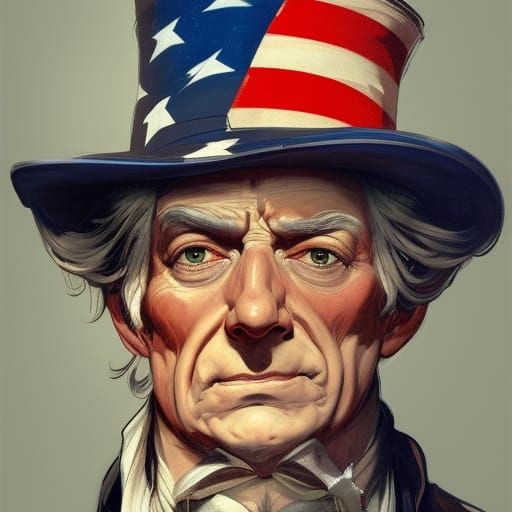 Uncle Sam Portrait in Toulouse-Lautrec Style