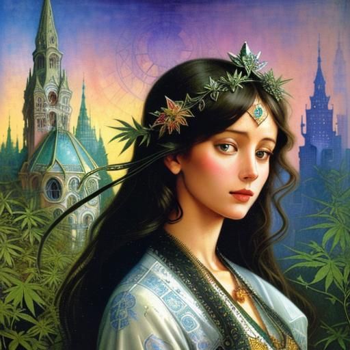 Cathedral Treehouse in Voynich Manuscript Style