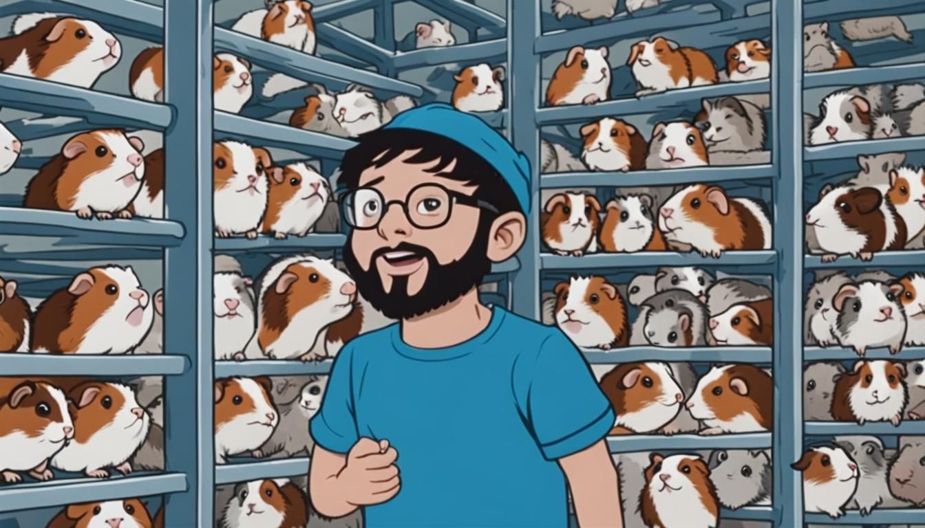 Young Man with Guinea Pigs, Microphone Drop