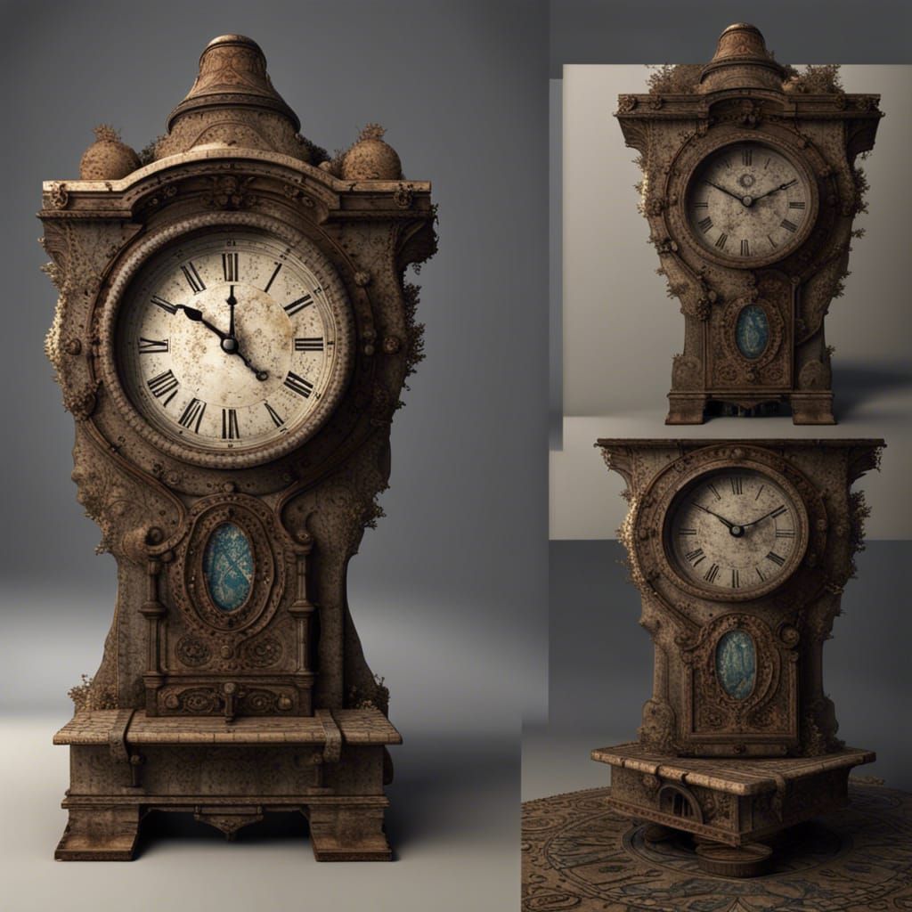 Rustic Stone Clock with Roman Numerals