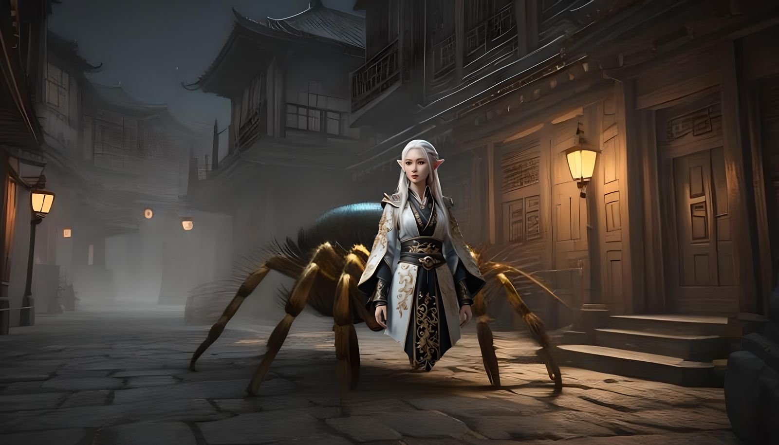 Jorogumo Dancer Heading Home After a Performance