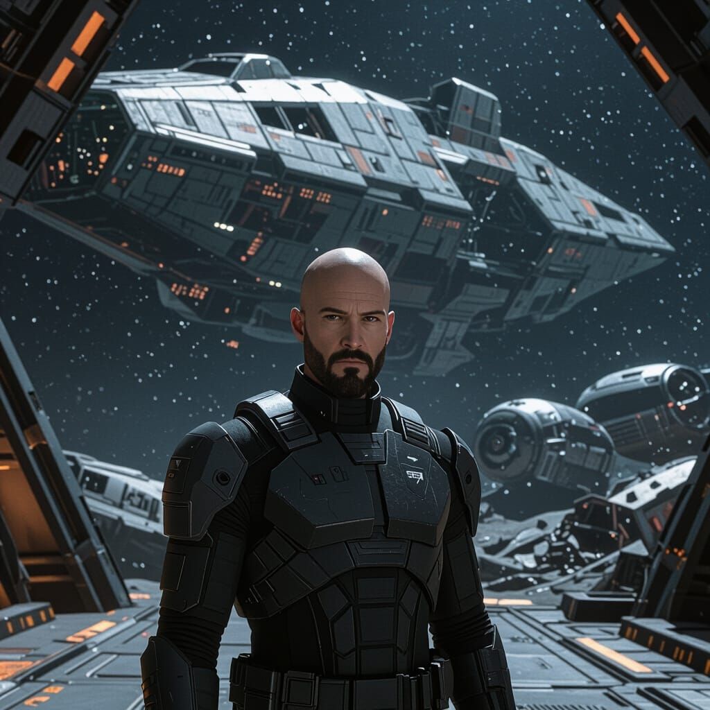 Astronaut in Space Graveyard, Concept Art Style