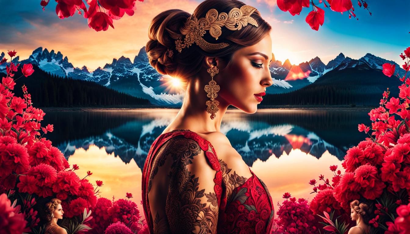 Double Exposure: Harmonious Couple in Pastel Colors