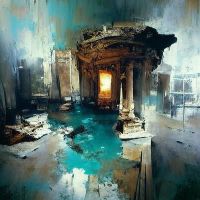 Light Blue Inner Chamber Roman Ruins