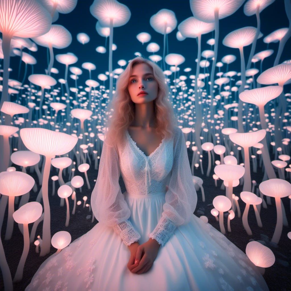 Ethereal Sea Angel in Dark Ocean