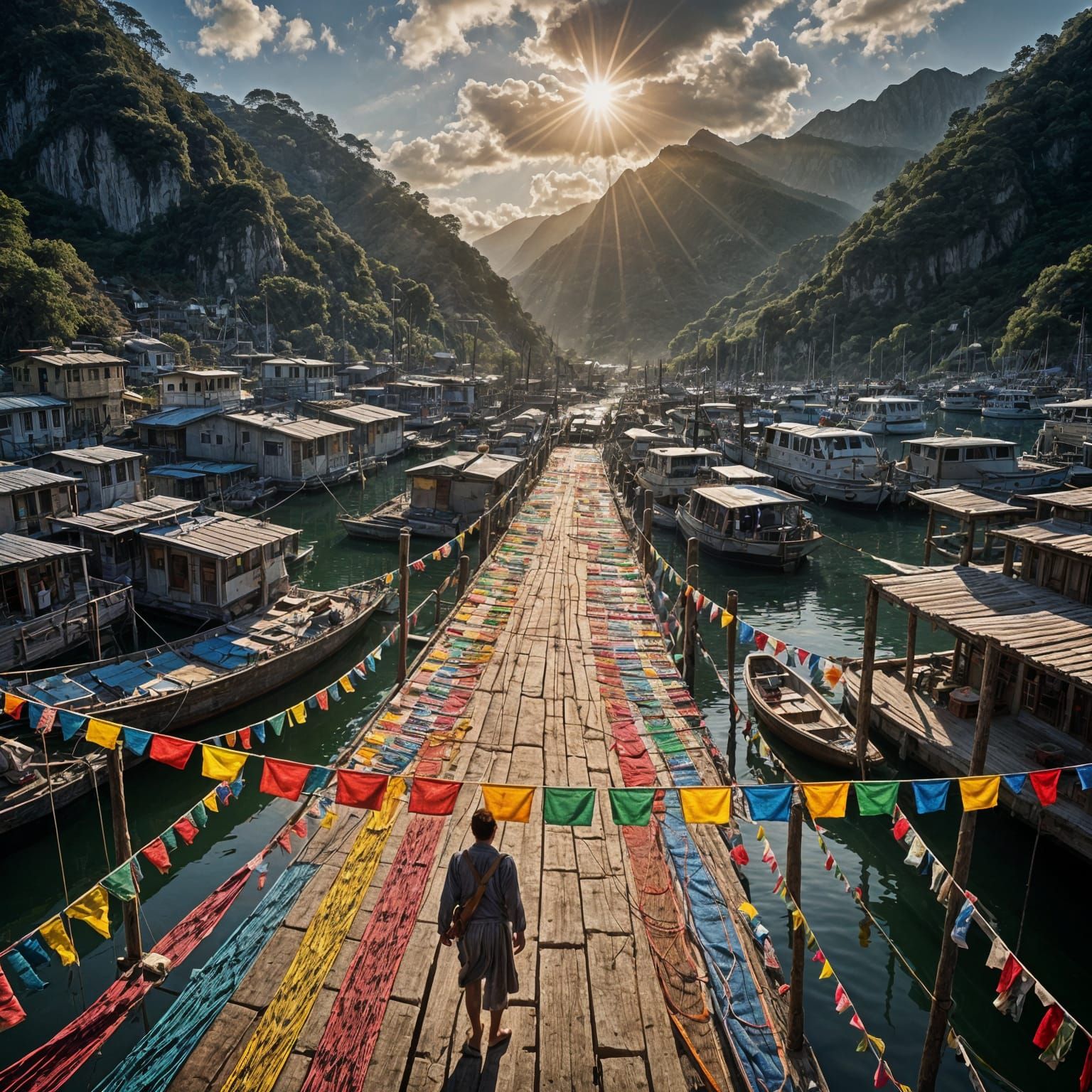 Vibrant Himalayan Marina Scene