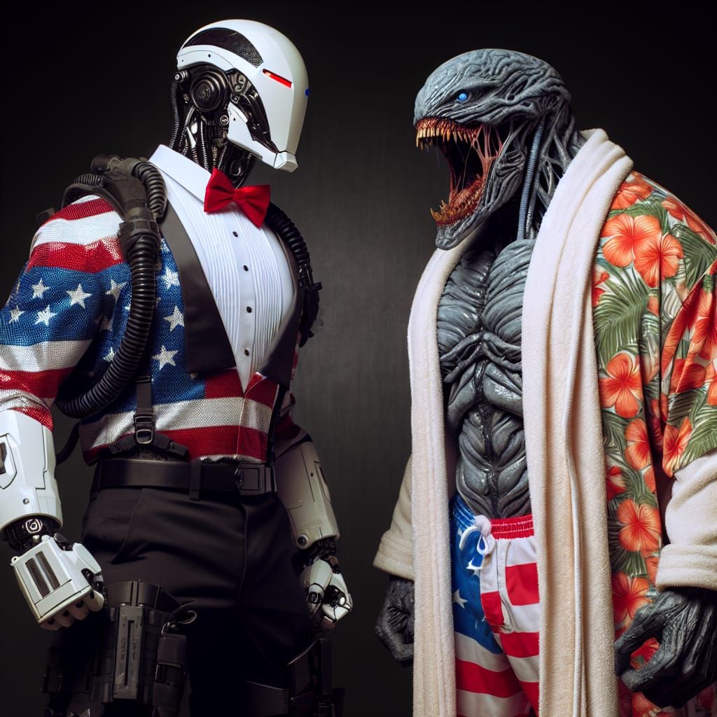 Cyborg Patriot vs. Tentacle Monster: Cyberpunk Justice