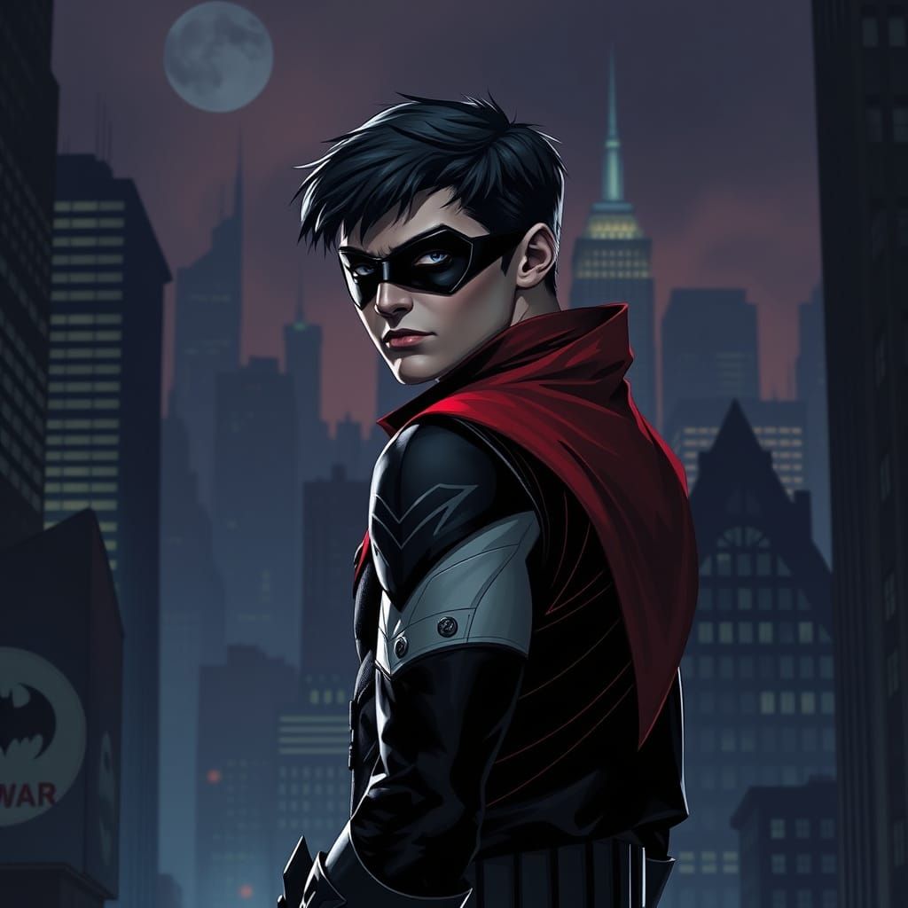 Robin in Gotham: A Dark, Futuristic Noir