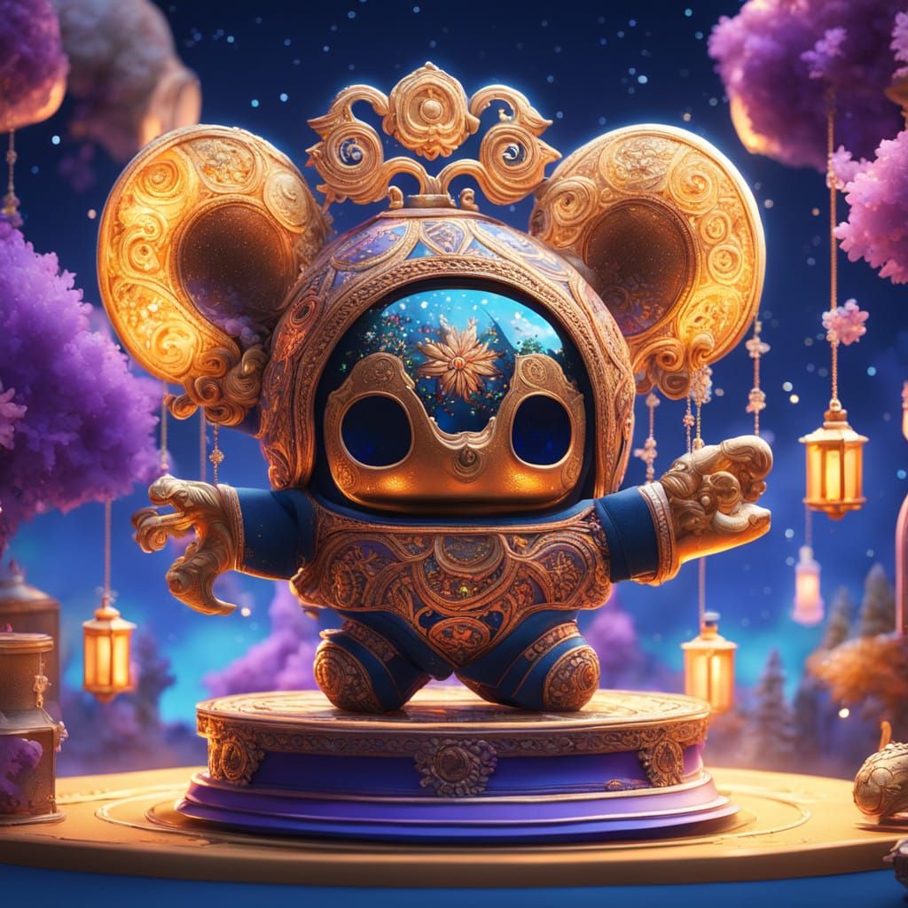 Magical Snowglobe Scene in Vibrant Colors