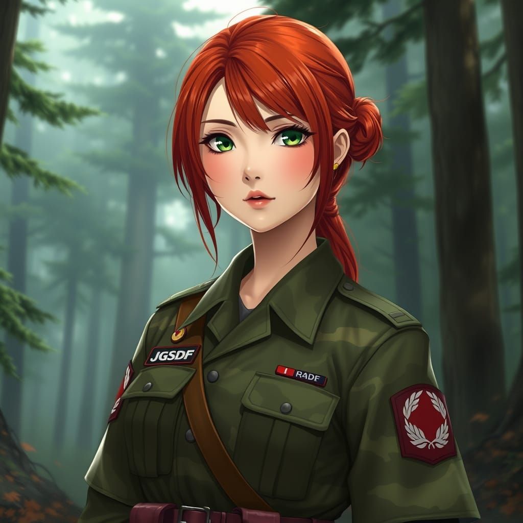 Japanese Woman in JGSDF Ranger Uniform