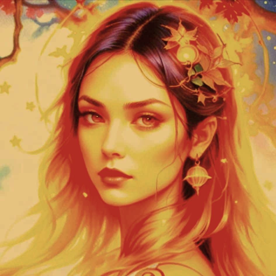 A Young Woman Amidst Whispers of Nature in a Golden Glow