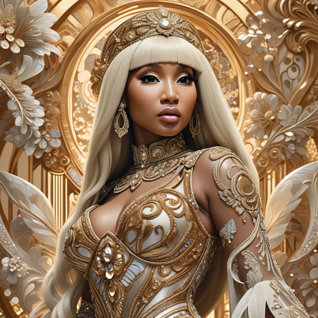 Nicki Minaj at the Met Gala in Art Nouveau Style