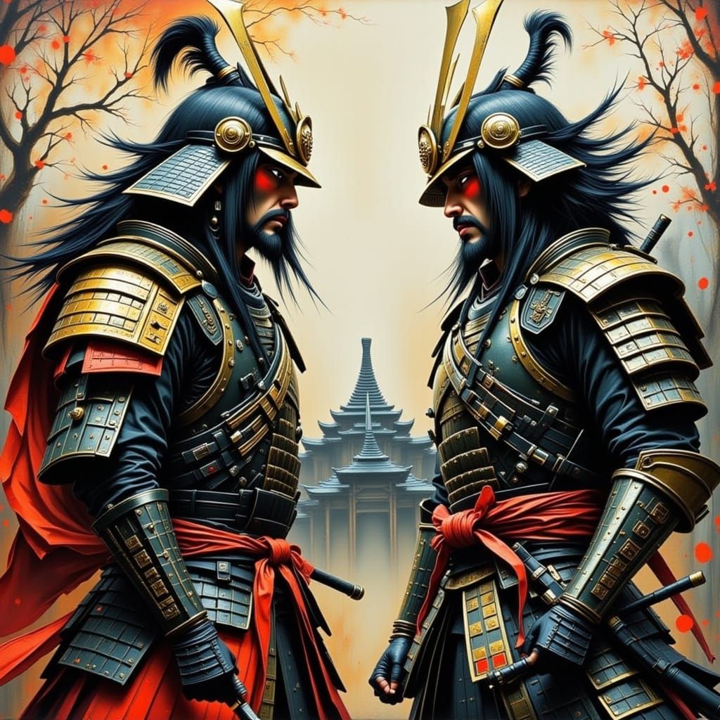 Samurai Battle: Dynamic Japanese Art