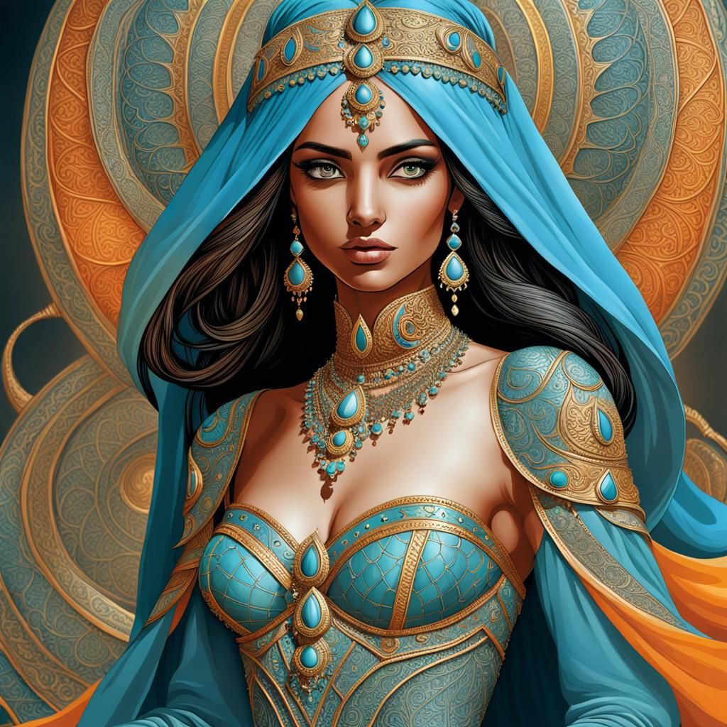 Detailed Rendering of Arabian Fairy Queen