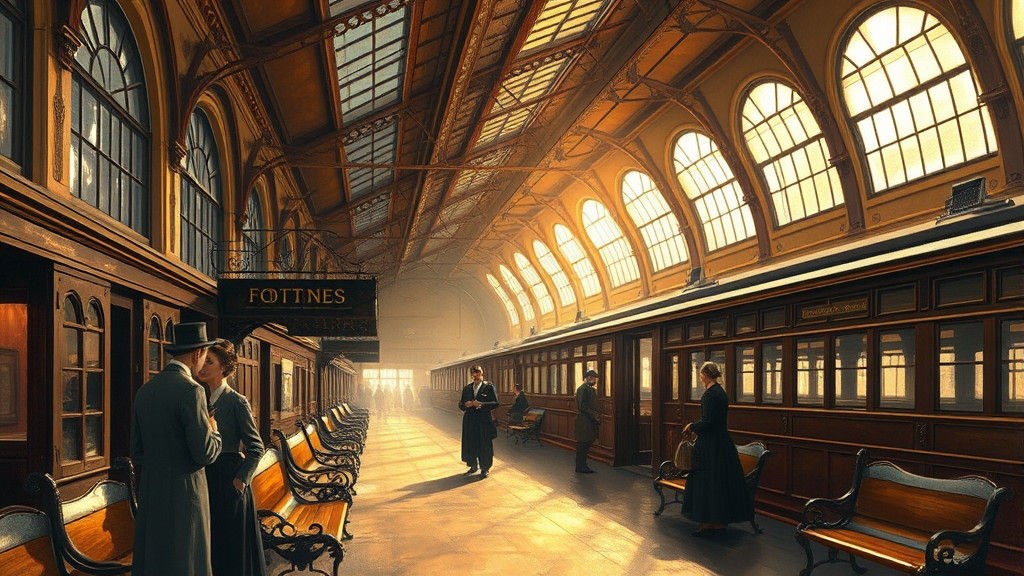 Victorian Train Station Interior in Gurney Style