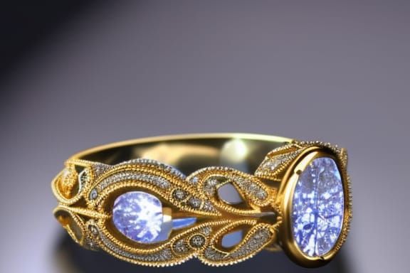 Gold and moonstone heavy ring