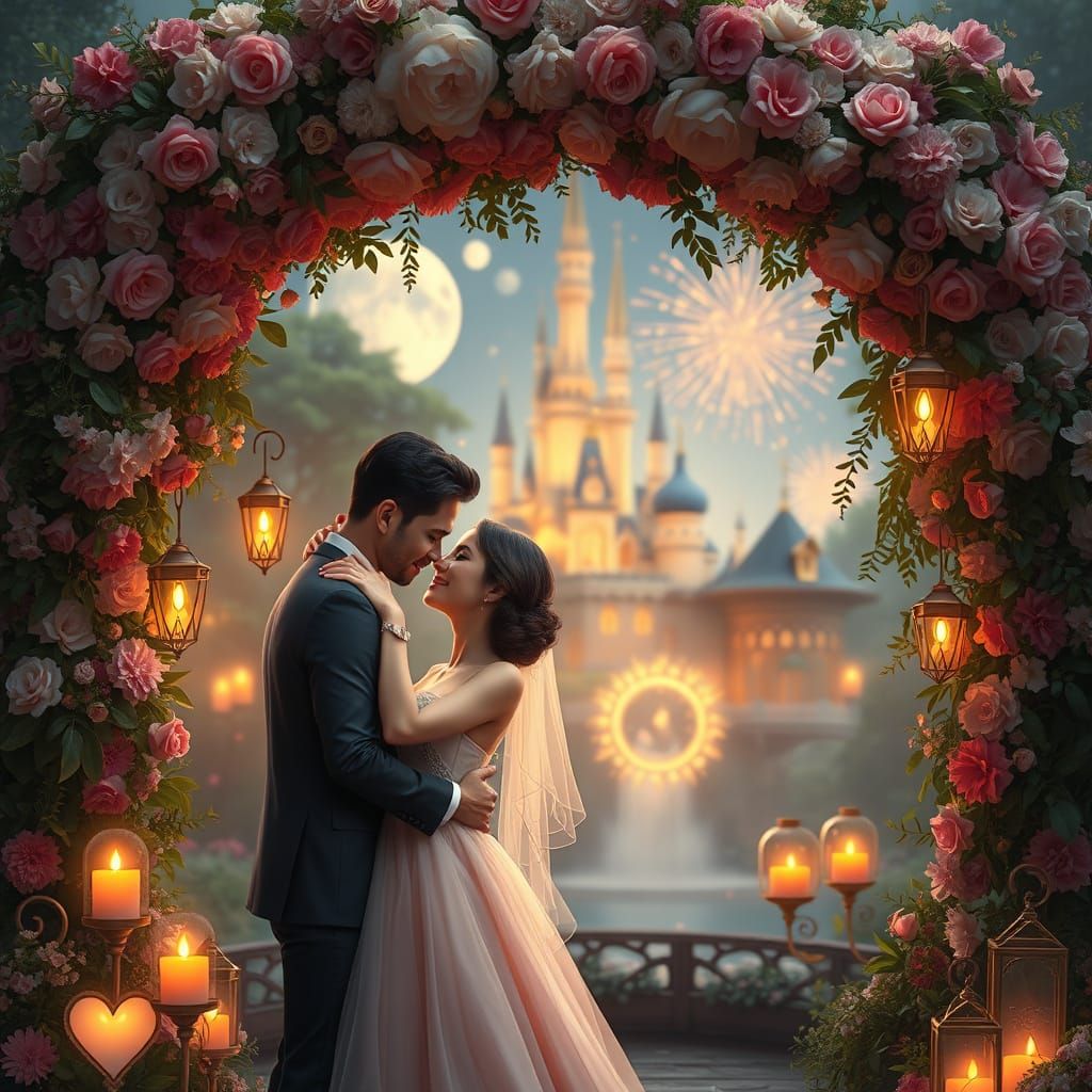 Romantic Whimsy in a Dreamy Moonlit Garden
