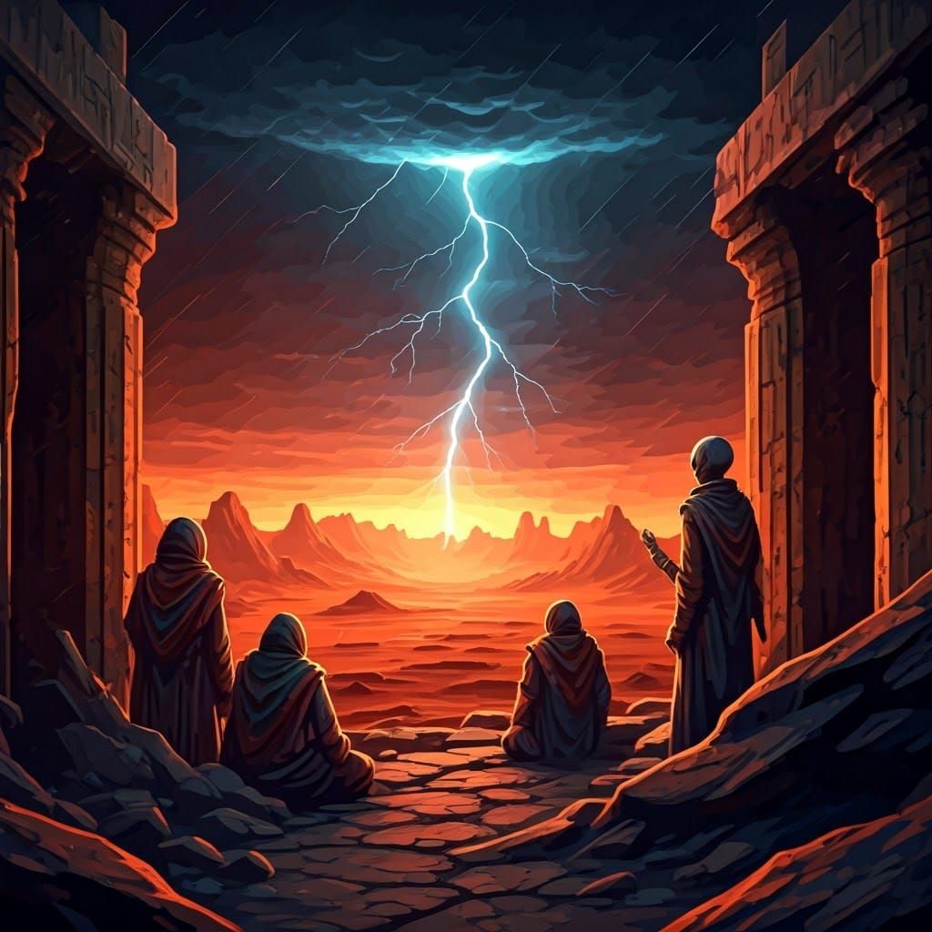 Red Planet Alien Tribe in Graffiti Street Art Style