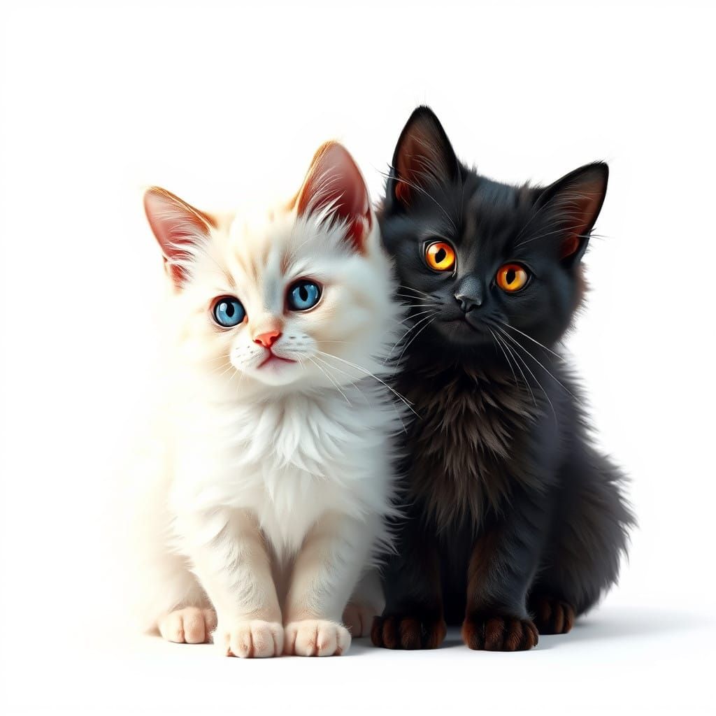 Surreal Whimsy: Two Feline Friends in a Fantastical World