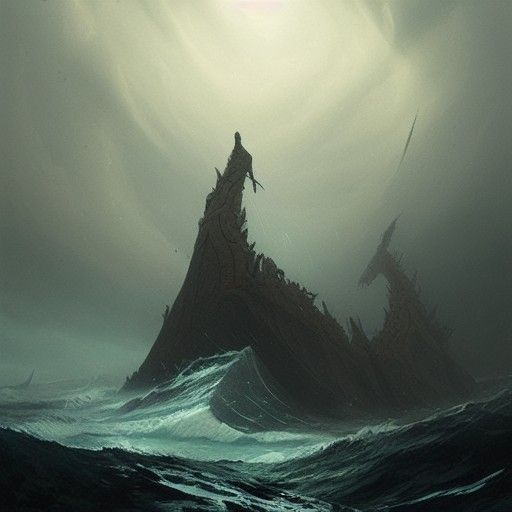 Sinister Hellish Ocean of Tears in Fantasy Style