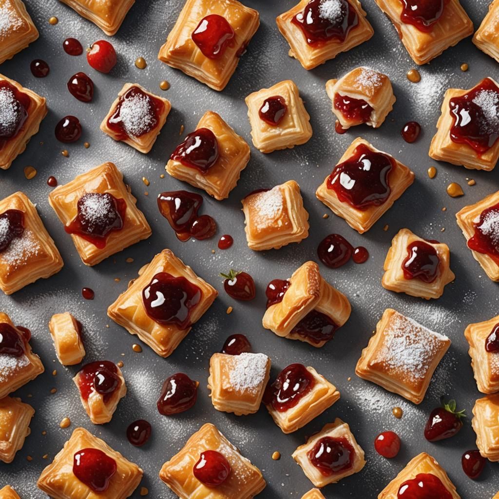 Strawberry Jam Puff Pastry in Hyper-Realistic Detail