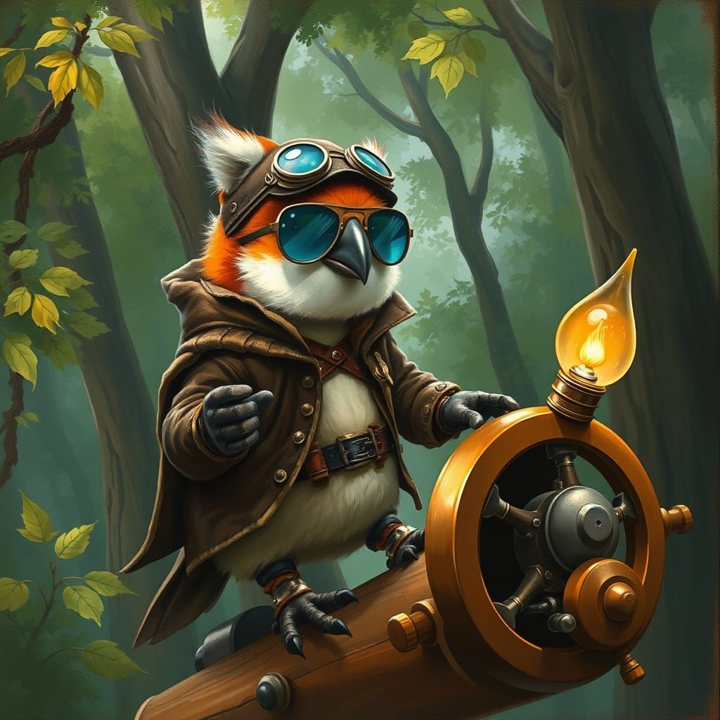Steampunk Ecureuil Embarks on Whimsical Adventure