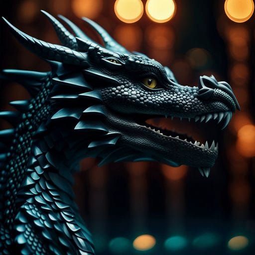 Detailed Dragon Head Generated by AI