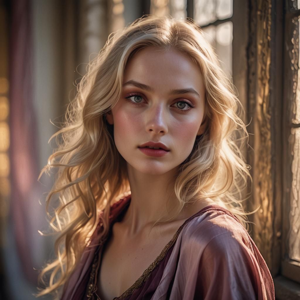 Ethereal Portrait of a Woman with Mesmerizing Eyes