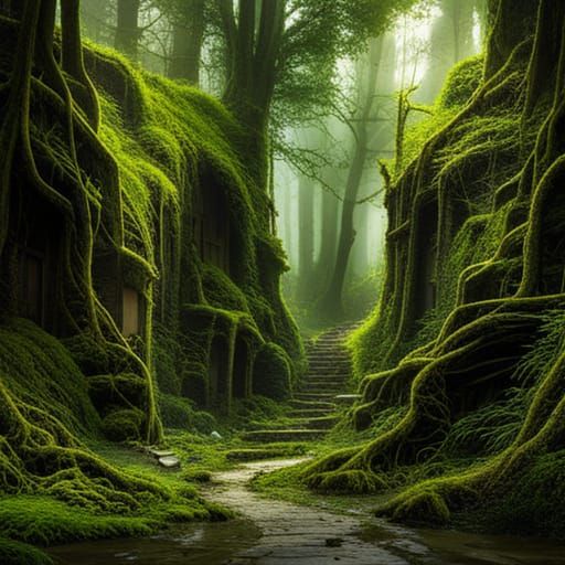 Overgrown City: Nature Reclaims Urban Ruins