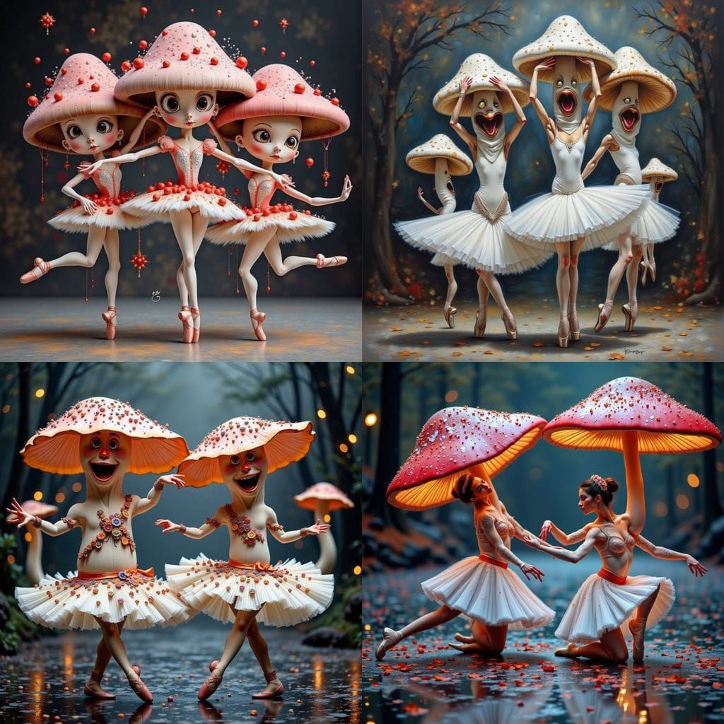 Enchanted Mushroom Ballet Dancers