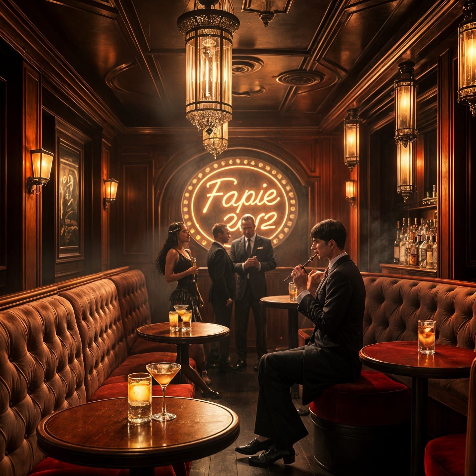 Cozy Art Deco Bar with Jazz and Cocktails