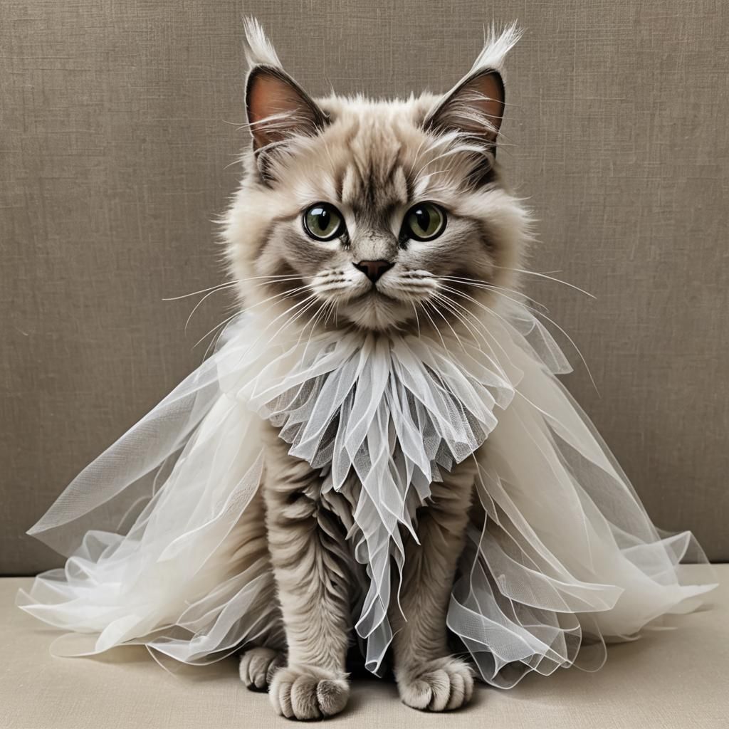 Tulle Art: A Whimsical Cat Sculpture