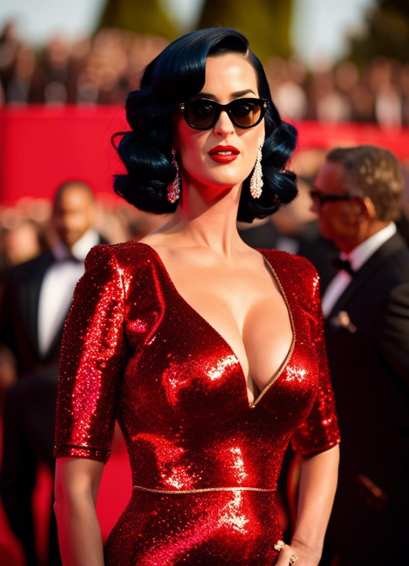 An AI interpretation of Katy Perry at a red carpet event