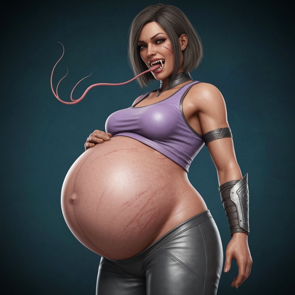 Pregnant Mutant Ninja with Monstrous Jaws