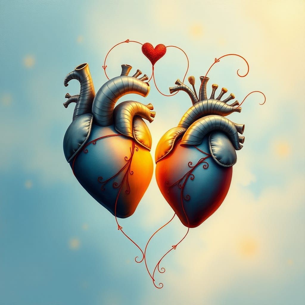 hearts connected in love