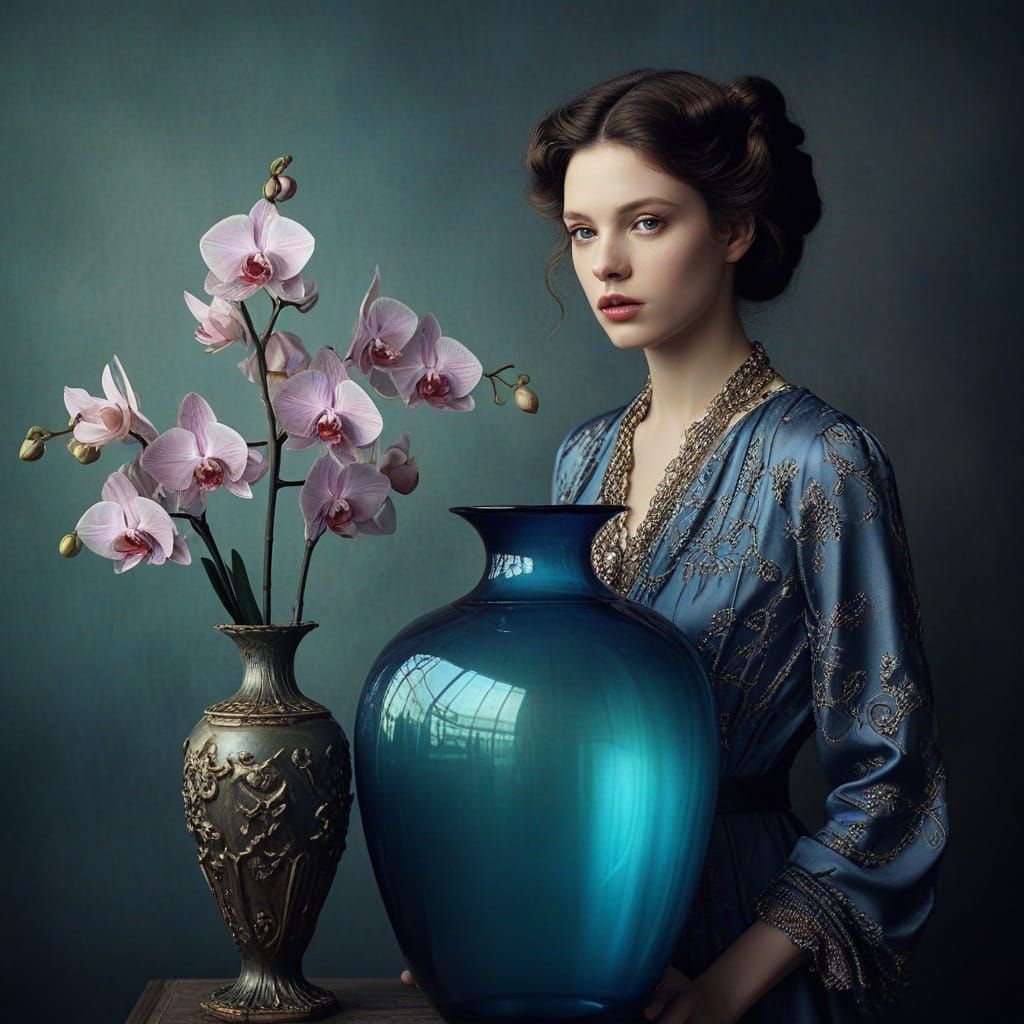 Ethereal Art Nouveau Portrait in Soft Focus
