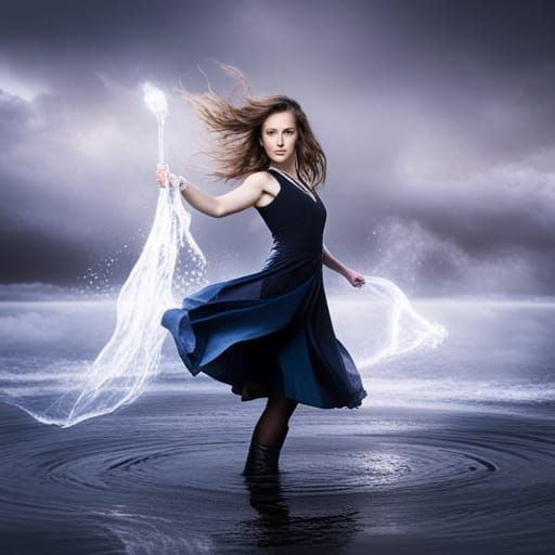 Girl with Water Powers: AI Generated Art