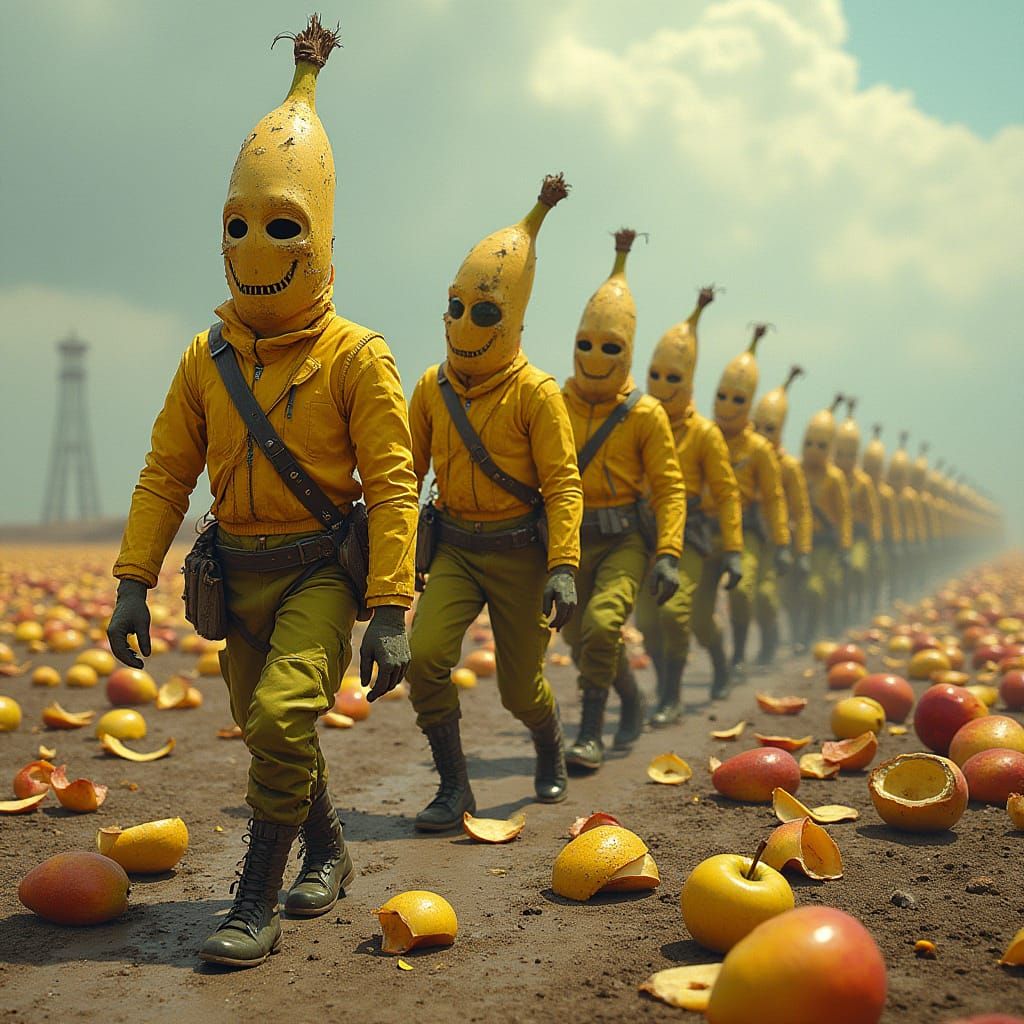 Banana Legion Marches Across Desolate Cosmic Battlefield