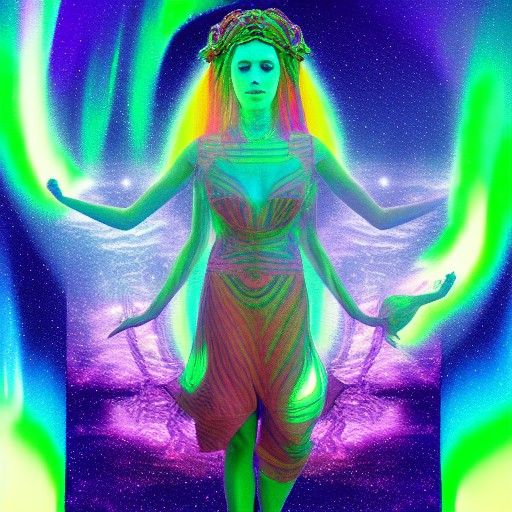 Goddess of Northern Lights: Holographic Cosmic Art