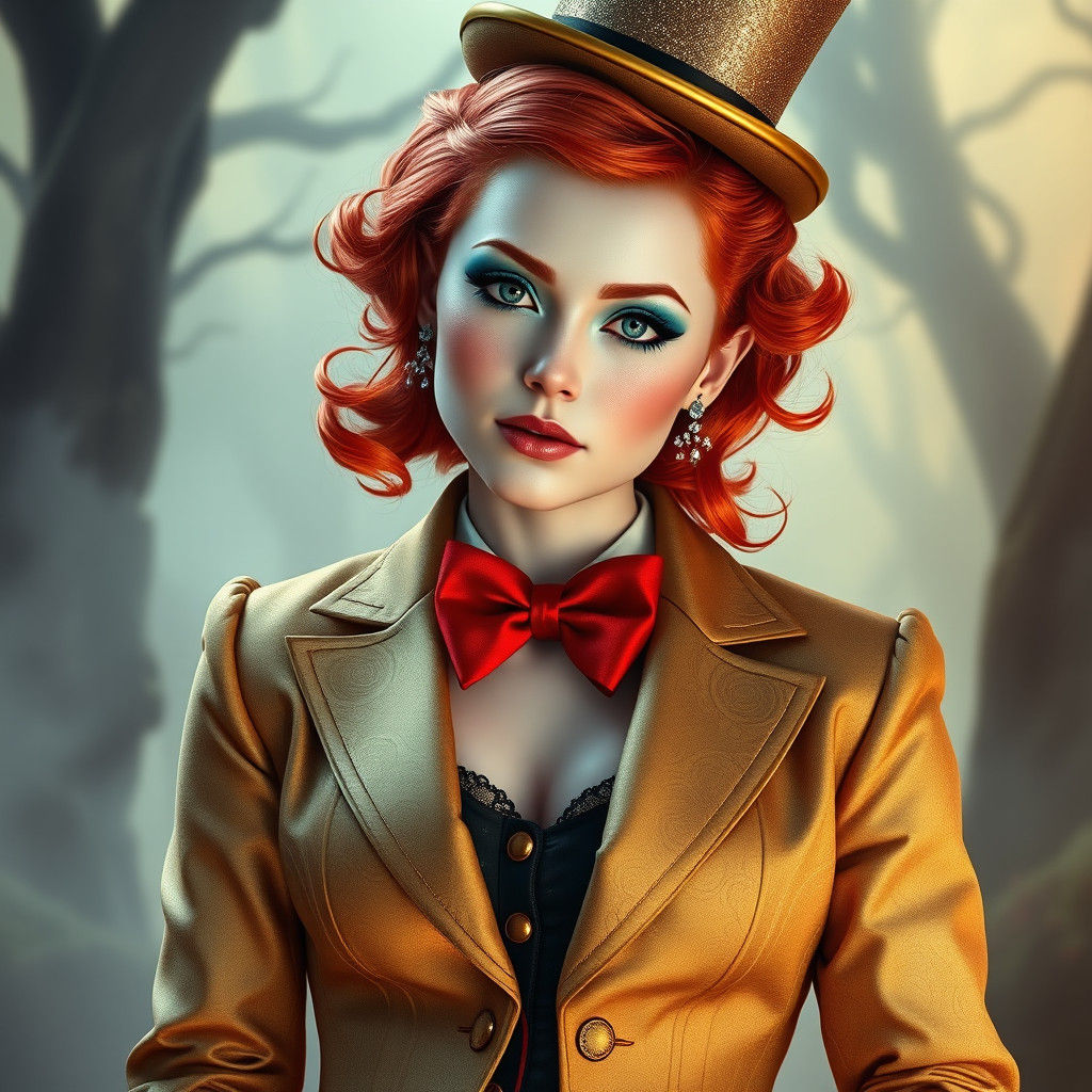 Fiery Pixie with Golden Blazer in Dreamy Light