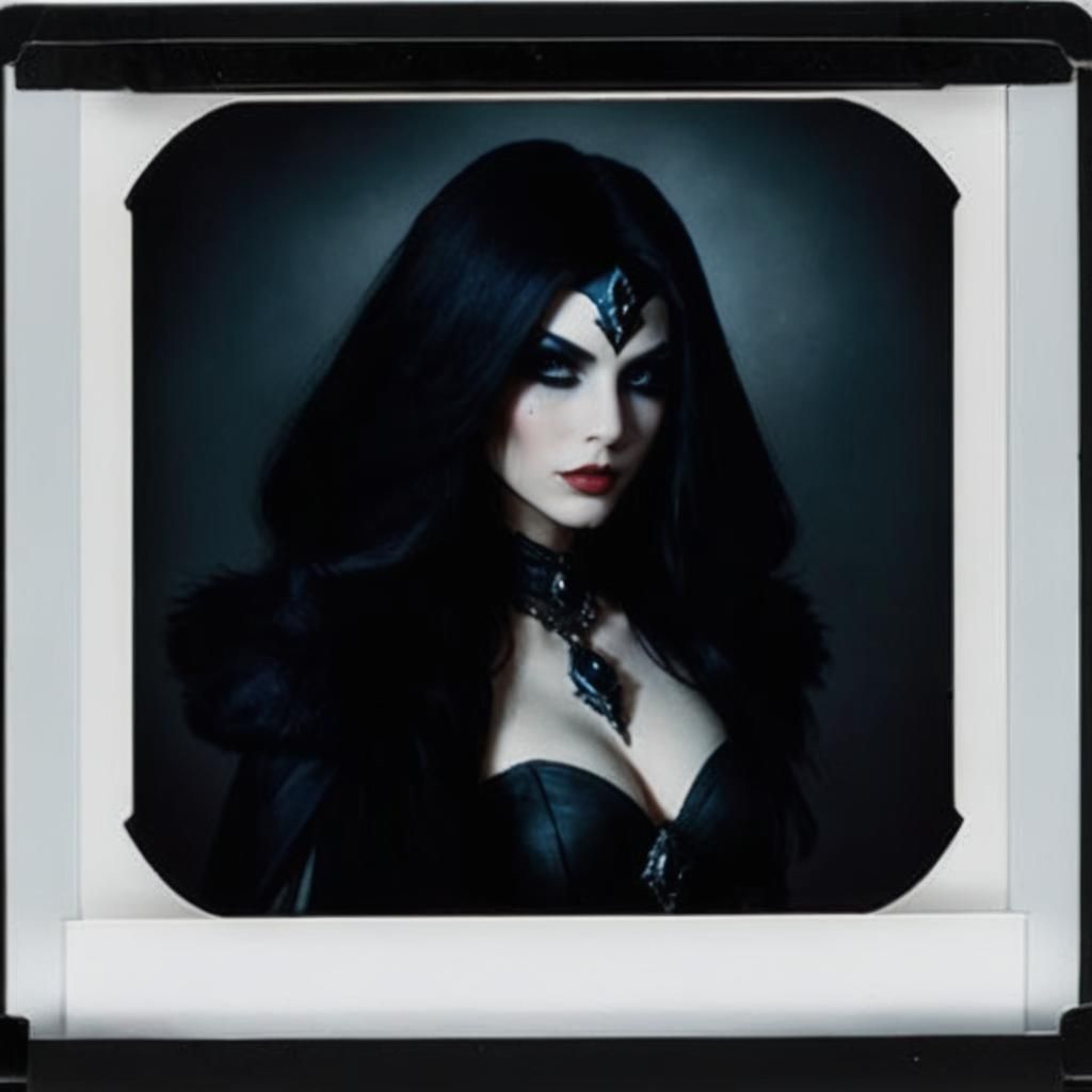 Shadow Sorceress in Polaroid Style