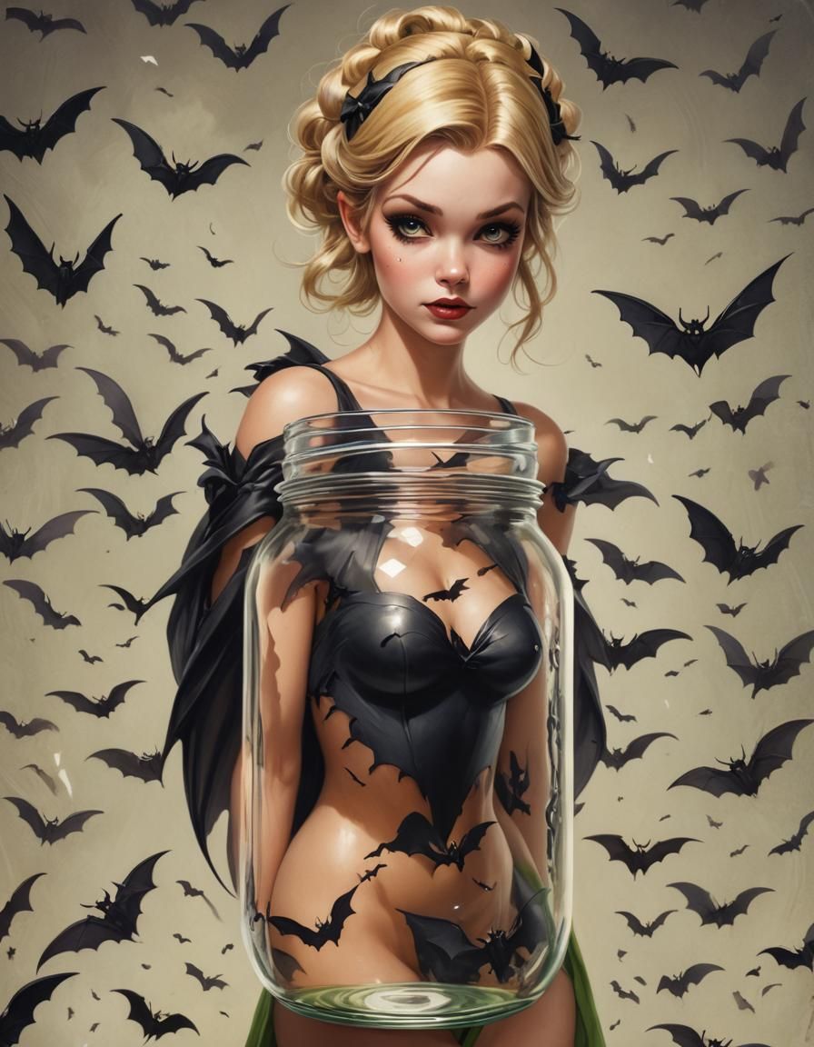 Halloween Pixie in a Jar: Hyperrealistic Artgerm Style