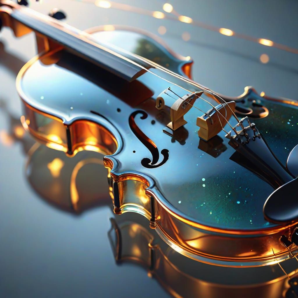 Hyper-Realistic Glass Violin Masterpiece