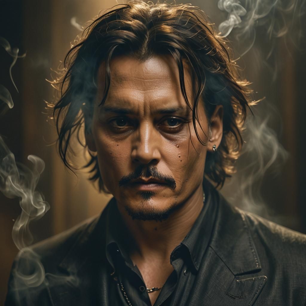 Melancholic Portrait in Smoke, Inspired by Dreamlike Portrai...